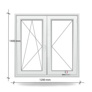 kétszárnyas középen felnyíló ablak 120x140