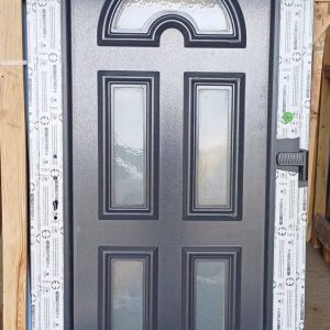 Műanyag bejárati ajtó Antracit Thermoline3