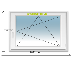 120x90 Műanyag ablak 2 rétegű üvegezéssel